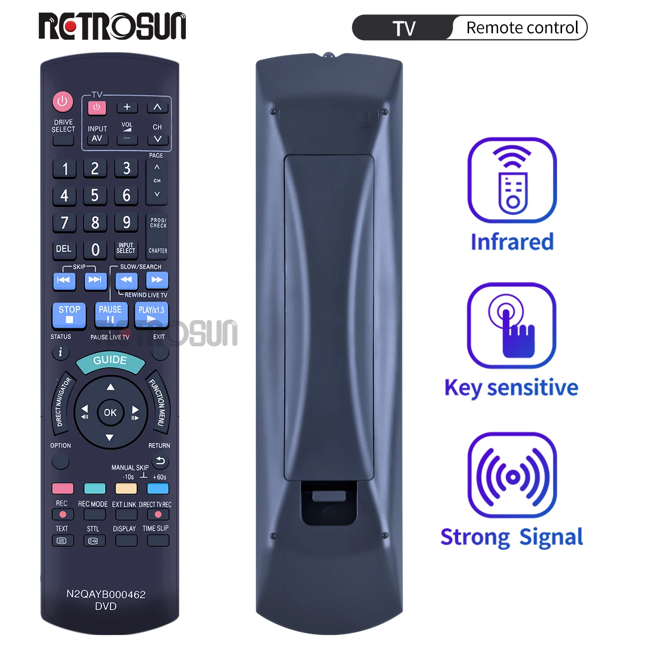 Nuovo Telecomando Muslimex Per Registratore Dvd Panasonic Dmr-Ex773Eb-K Dmr-Ex83Eb-K Dmr-Ex86Eb-K