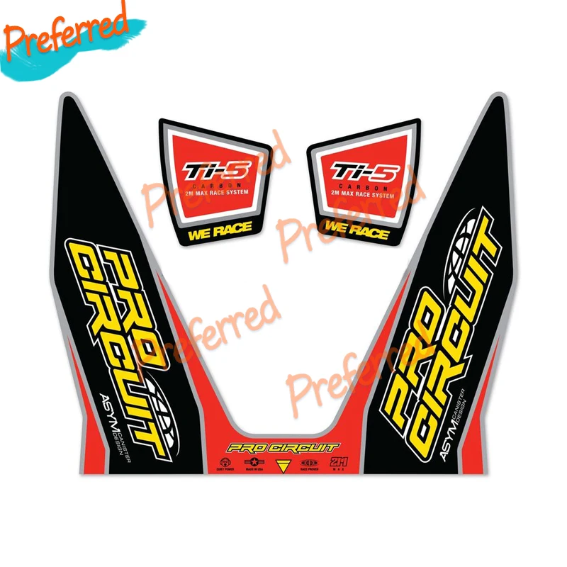 Decalcomania Di Alta Qualità Pro Circuit T6 Ti-6 T4 Adesivi Per Auto Di Scarico 206Mm Moto