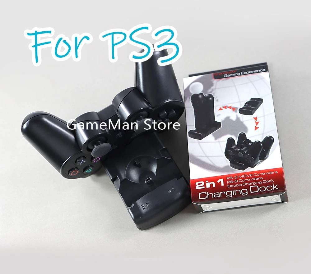 5 Pz Per Ps3 Move Controller 2 In 1 Dock Di Ricarica Doppio Caricatore Dock Per Controller Ps3