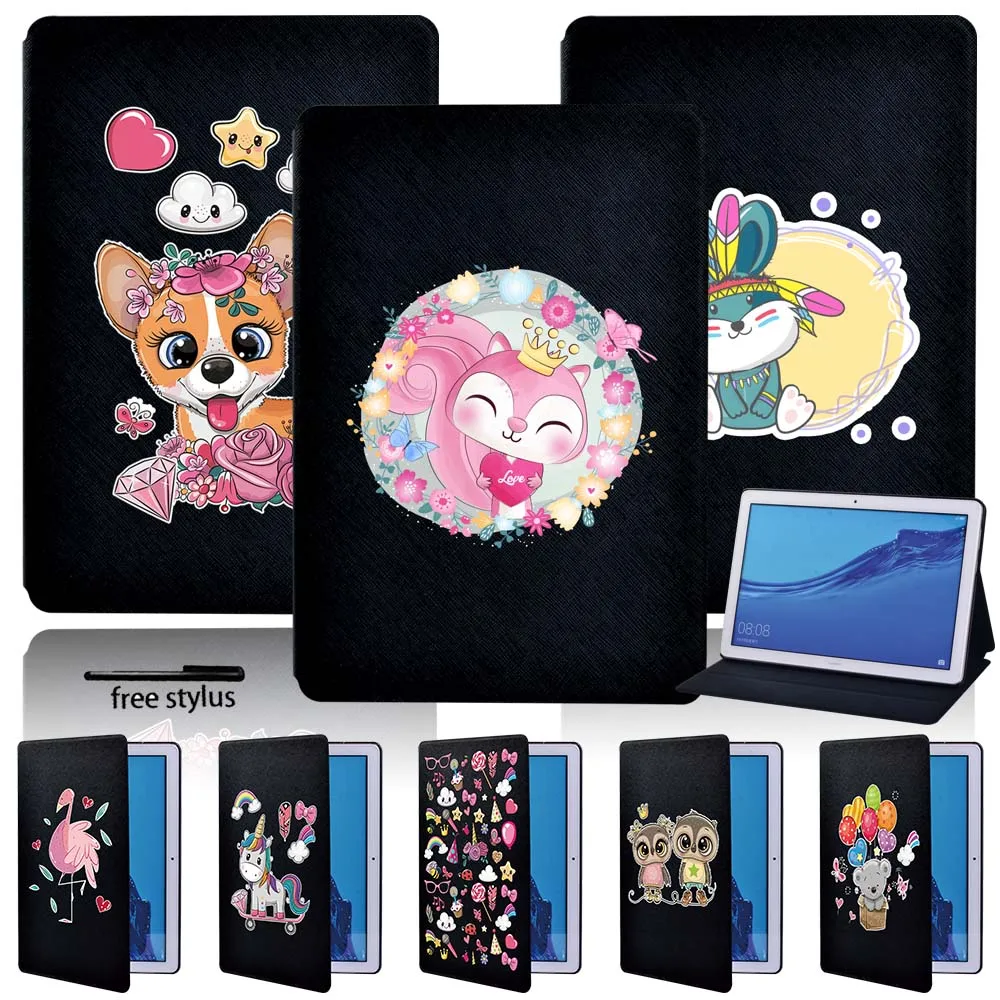 Multicolor Tablet Custodia In Pelle Per Huawei Mediapad T3 8.0/Mediapad T3 10 9.6/Mediapad T5 10 10.1 Tablet Regolabile Pieghevole Del Basamento Della