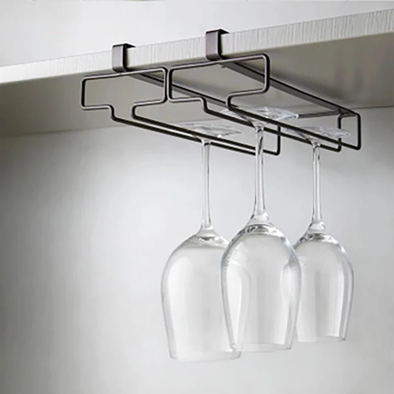 Portabicchieri Da Vino Barman Stemware Hanging Rack Under Cabinet Stemware Organizer Calice Di Vetro Iron Rack Bar Utensili Da Cucina