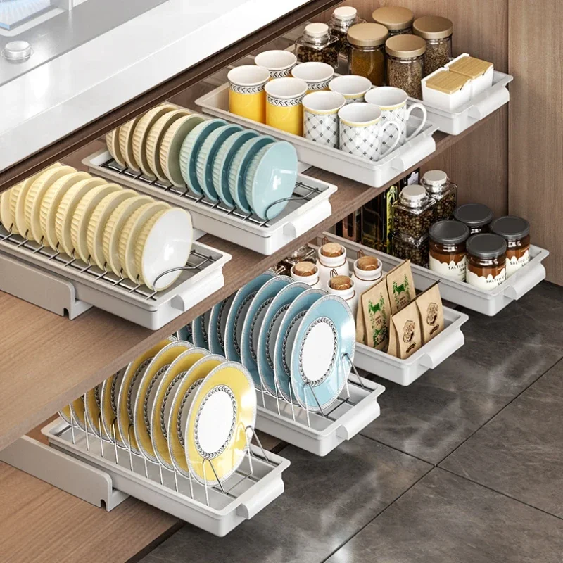 Cucina Estraibile Scolapiatti Cassetto Stendibiancheria Ciotole Scorrevoli Scolapiatti Scolapiatti Portaoggetti Lavello Armadio Organizer Porta Stovig