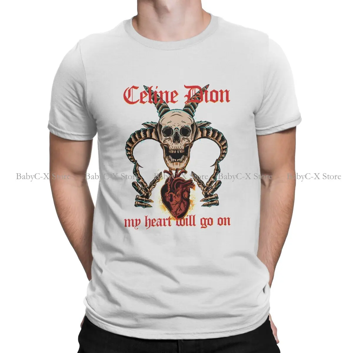 Maglietta In Poliestere Meme Per Uomo Celine Dion My Heart Will Go On Metal Humor Maglietta Estiva Maglietta Di Alta Qualità Nuovo Design
