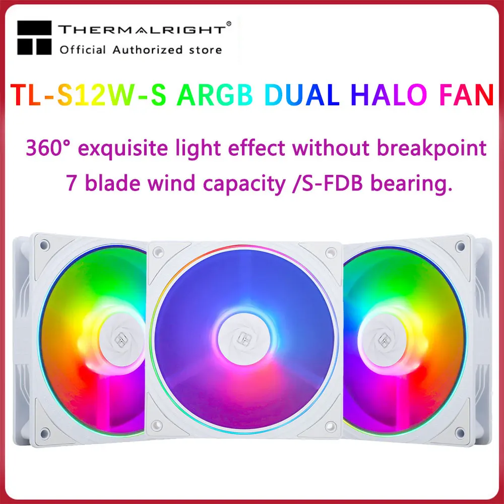 Thermalright Tl-S12 120Mm Halo Ventola Di Raffreddamento 5V 3Pin Argb Fan Pc Gamer 360 ° Exquisite Light Effect Computer Case Fan Ventilador