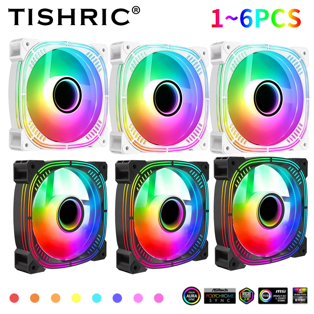 Tishiric 5V 3Pin Sata Connettore Prisma Argb 120Mm Pc Computer Case Fan Pc Gamer Computer Case Kit Sync Argb Ventole Di Raffreddamento