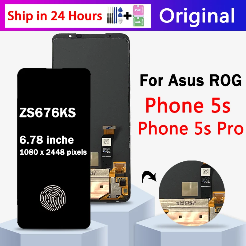 6.78 "Originale Per Asus Rog Phone 5S 5S Pro Zs676Ks Display Lcd Touch Screen Digitizer Assembly Per Asus Zs676Ks Display