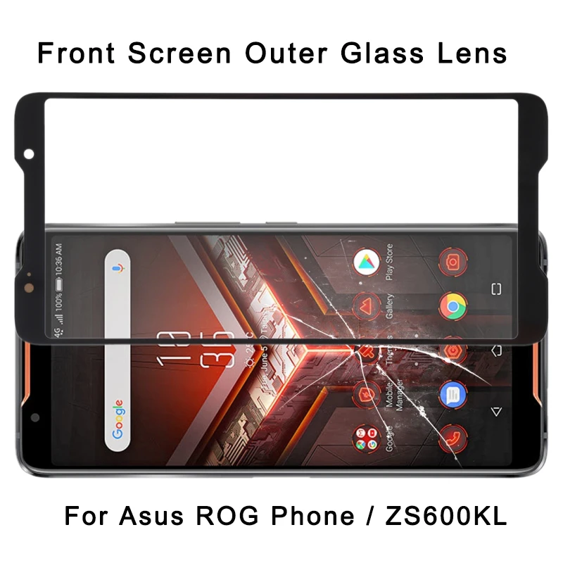 Schermo Frontale Lente In Vetro Esterno Per Asus Rog Phone / Zs600Kl/Rog Phone Ii Zs660Kl/Rog Phone 3 Zs661Ks Zs661Kl/Rog Phone 5 Zs673Ks