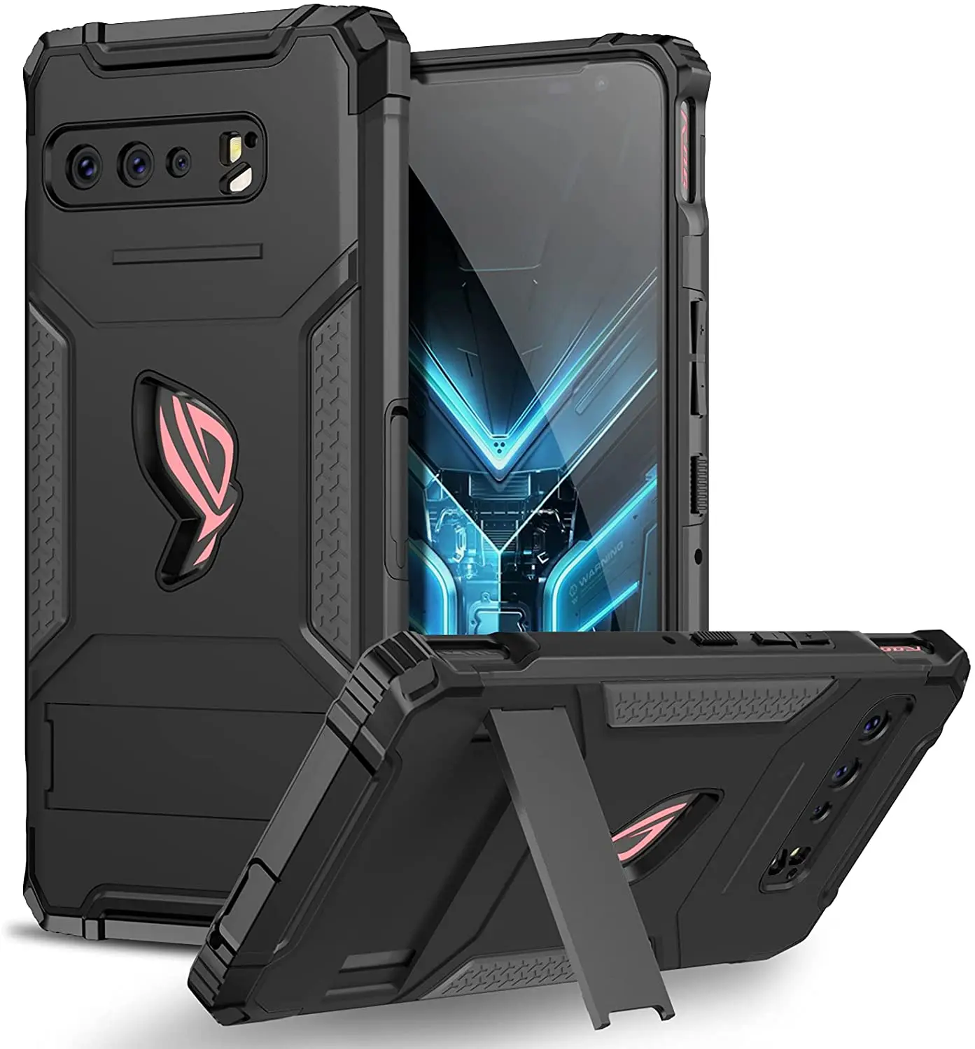 Zshow Armor Case Per Asus Rog Phone 3 Zs661Ks Custodia Air Trigger Compatibile Con Cavalletto Spina Antipolvere Grado Di Prova Protezione Anticaduta