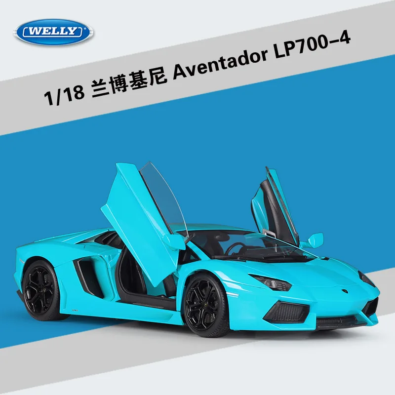 Welly Diecast 1:18 Model Car Lamborghini Aventador Lp700 Metal Racing Car High Simulator Diecast Car Alloy Toys For Kids Gifts