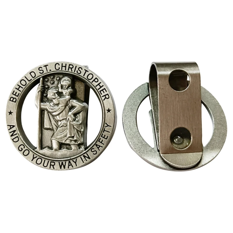 Saintchristopher Medaglia Auto Saint Christopher Visiera Clip Di Auto Visiera Accessori Di Guida Amuleto Santo Patrono Periapt