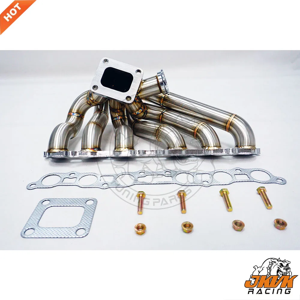 Jkvk Racing Ss304 3Mm Tubo A Vapore Uguale Lunghezza T4 Header Per Supra Mk4 2Jzge 2Jz Ge Turbo Collettore