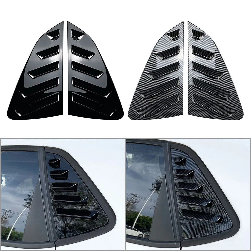 2Pcs Car Side Window Louver Vent Trim Cover Per Vw Polo Mk6 2018 2019 2020 2021 2022