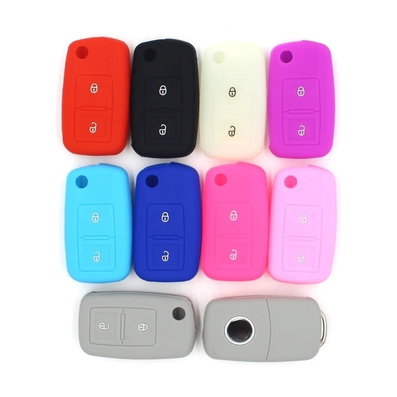 2 Pulsanti Remote Silicone Car Key Case Cover Fob Per Vw Mk4 Seat Altea Alhambra Ibiza Polo Golf 4 5 6 Transporter Amarok Sharan