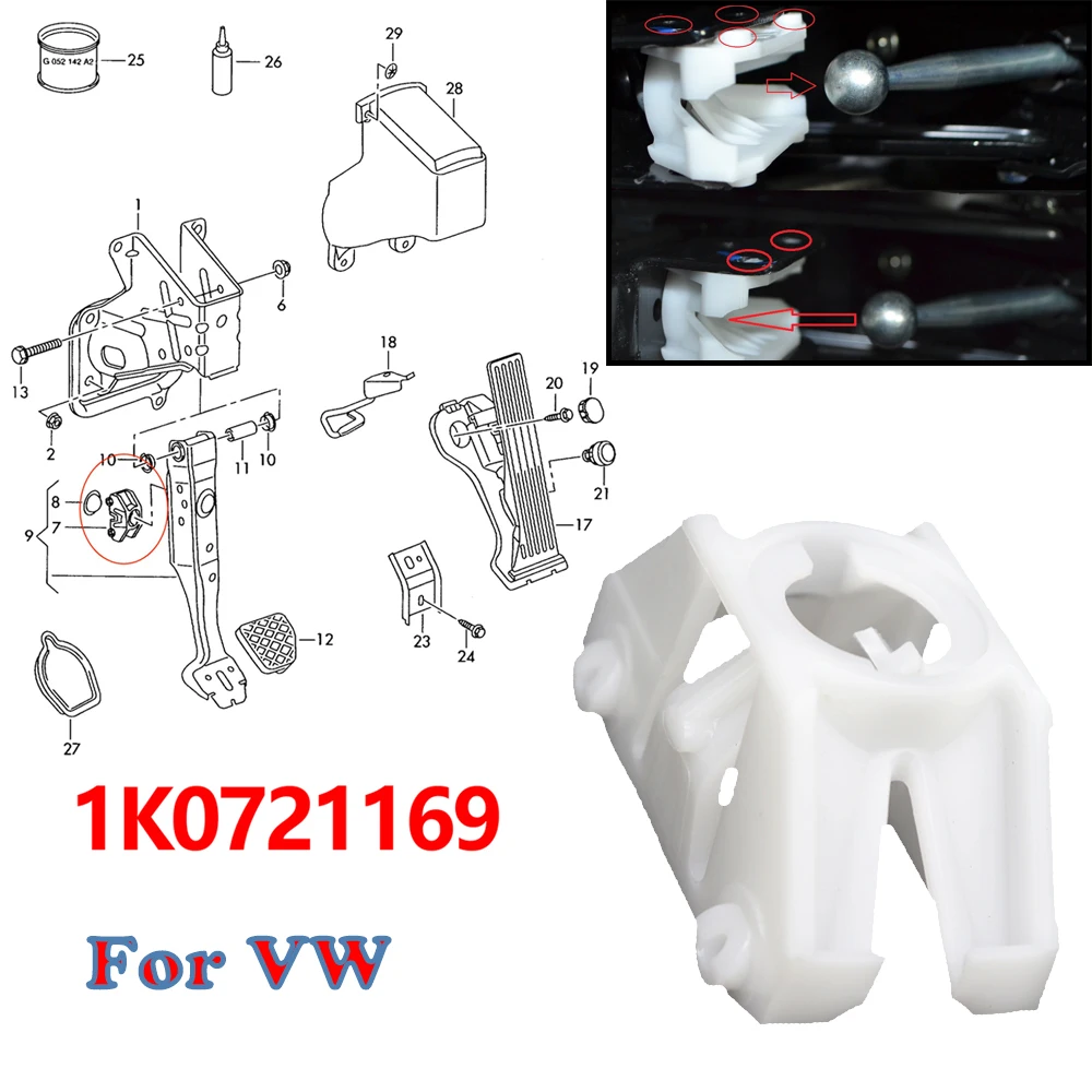 Pedale Freno Booster Clip Mount Staffa Di Supporto 1 J0721169A Per Vw Bora Golf Passat Polo Eos Fox Touareg Touran Transporter T5Auto