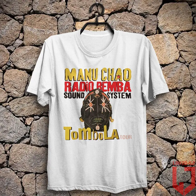 Tombola Tour Manu Chao Radio Bimba Sound System Shirt Mano Negra Rock Shirt Maniche Lunghe