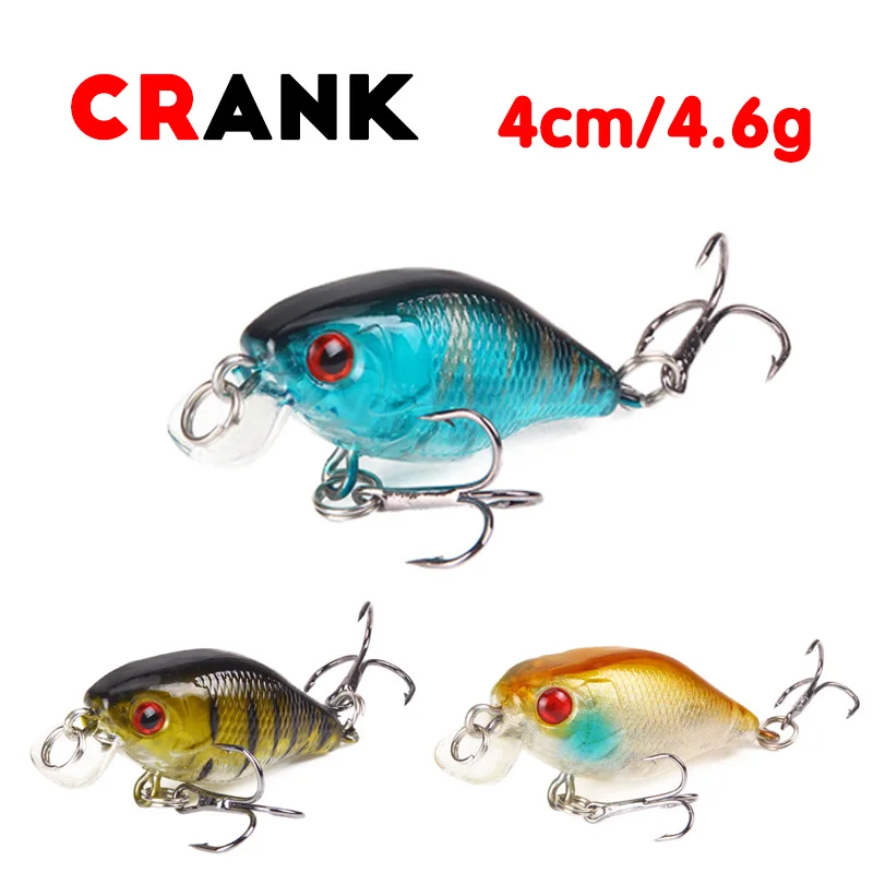 Fuheno Crankbaits Squarebill Esche Da Pesca 40Mm 4.6G Square Bill Crankbaits Manovella Galleggiante Esca Sonaglio Pesca Luccio Wobblers