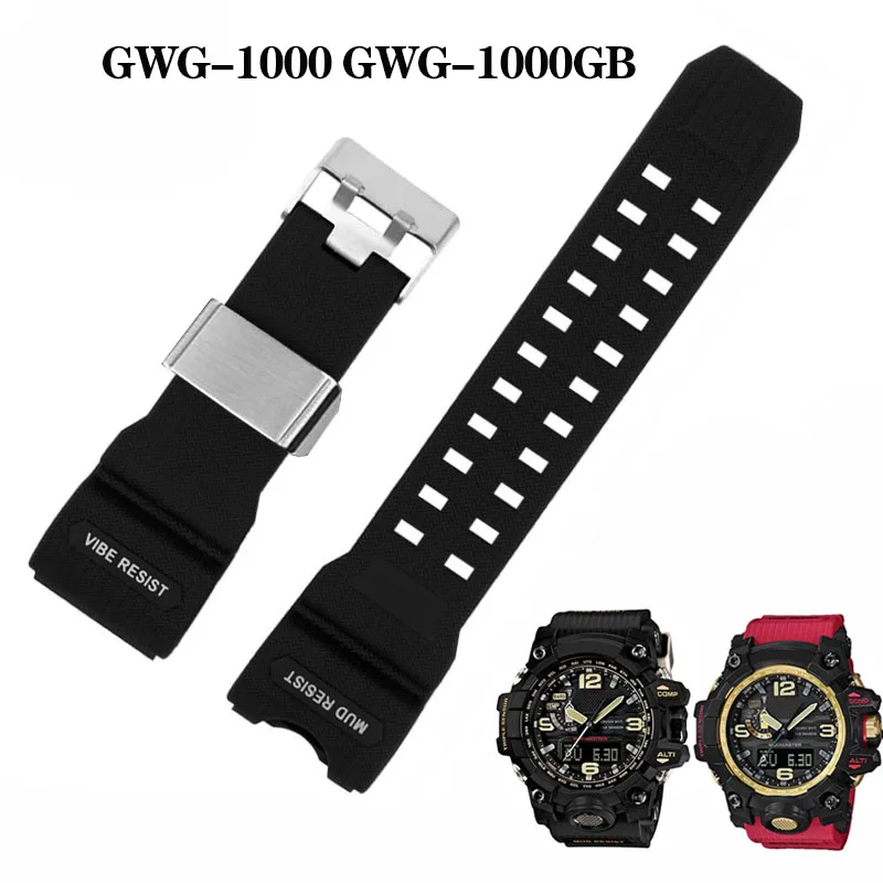 Per Casio G-Shock Cinturino In Oro Nero Grande Fango Re Gwg-1000 Gwg-1000Gb Cinturino In Silicone Di Resina Modificata Di Alta Qualità