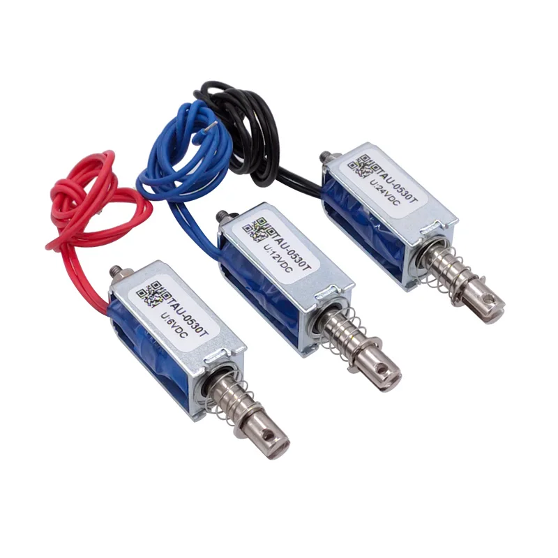 Solenoide Magnetico Dc 6V 12V 24V Tau-0530 Elettromagnete A Telaio Aperto Push & Pull Tau-0530T Tau-0530B Corsa 10Mm Forza Di Mantenimento 700G