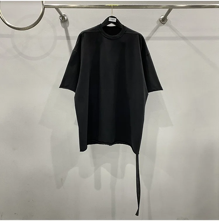 2023 Rick Men Summer Tee Tessuto Di Cotone Minimalista Top Solido Oversize Per Le Donne Owen Top Alla Moda
