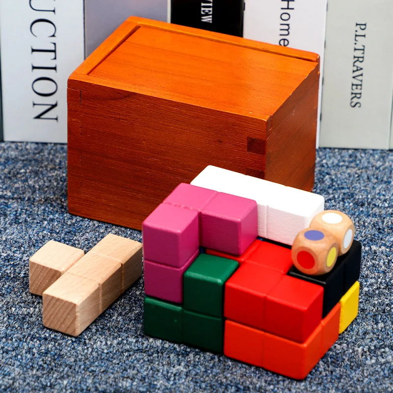 Party Interactive Entertainment Decompression Luban Lock Classical Wooden Decryption Toy Magic Box Brain-Burning Difficulty