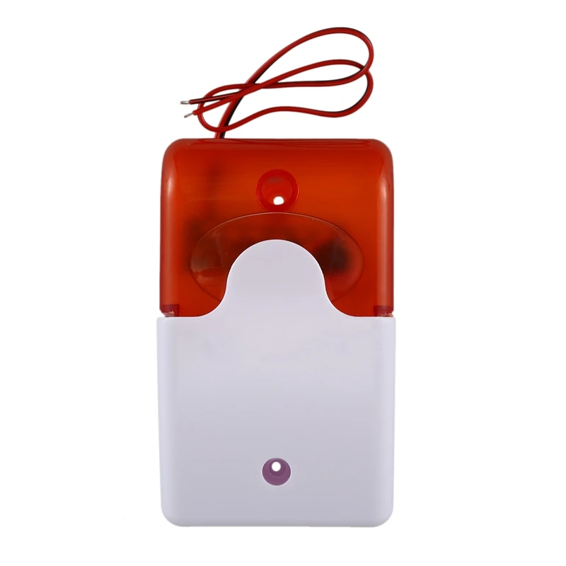 Rise-Mini Wired Strobe Warning Sirena Durevole Dc 12V Sound Alarm Lampeggiante Suono Sirena Corno Sistema Di Allarme Di Sicurezza Domestica 115Db