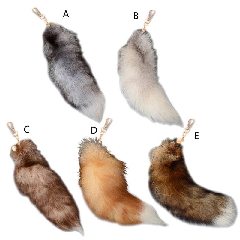 Fluffy Fox-Tail Keychain Unisex Plush-Fluffy Keyring Per Il Compleanno Dei Bambini