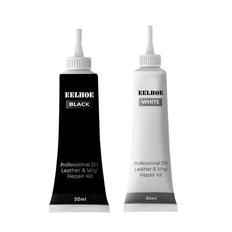 Kit Crema Riparatrice Per Pelle Restauratore Di Colore In Pelle Da 50Ml Rinnovare E Riparare Detergente Per Interni Uppliquid In Pelle Bianca/Nera