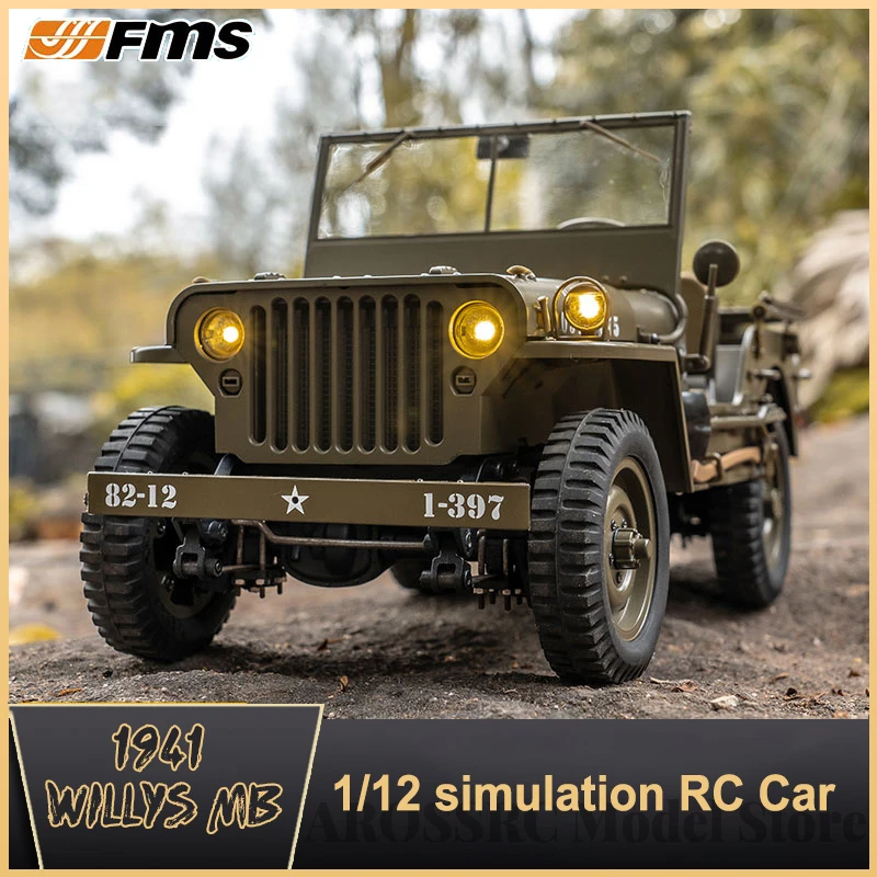 Fms 1/12 Rochobby 1941 Mb Scaler Willys Telecomando Veicolo Pronto Set Modello Di Arrampicata Per Auto Rc