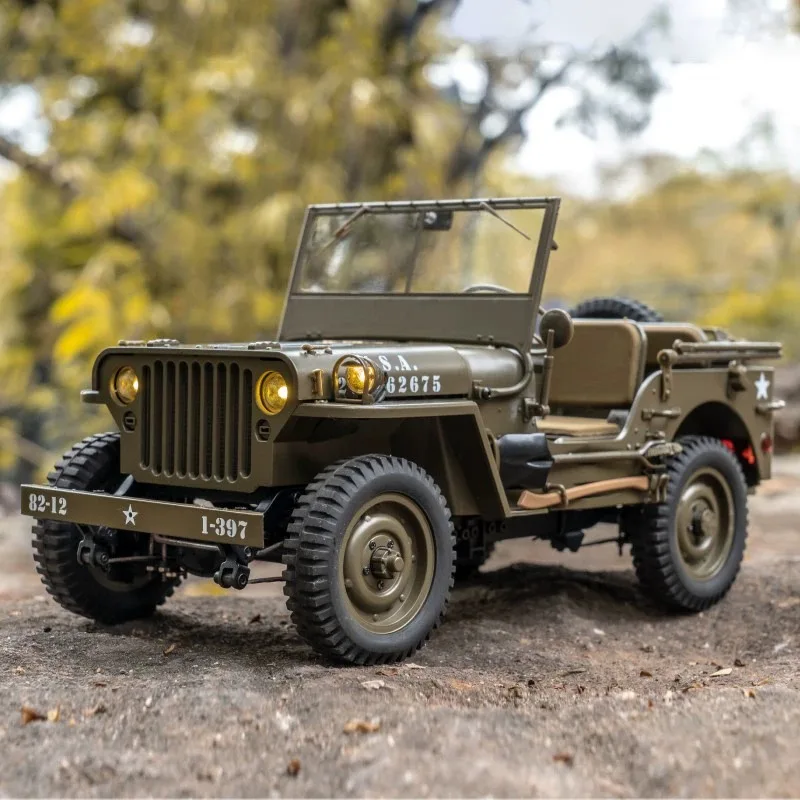 1:12 1941 Per Willys Mb Scaler Willys Jeep 2.4G 4Wd Rtr Crawler Climbing Scale Camion Militare Buggy Rc Model Car Adult Kids