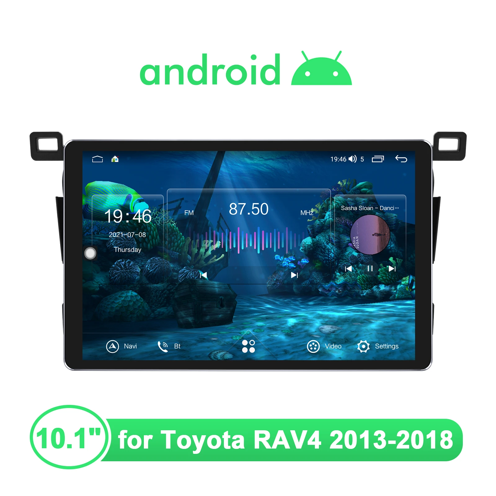 Joying Autoradio Ricevitore Stereo Lettore Multimediale Per Toyota Rav4 2013-2018 Supporto Telecamera Di Fabbrica Jbl Display Sospeso Da 10.1"