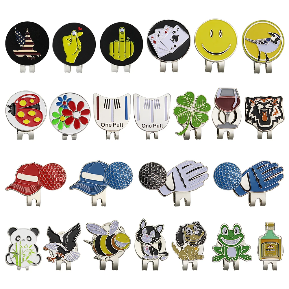 Pallina Da Golf Mark Con Clip Per Cappello Da Golf Lega Magnetica Birdie One Putt Eagle Tiger Cap Glove Design Golf Marker Uomo Donna Drop Ship