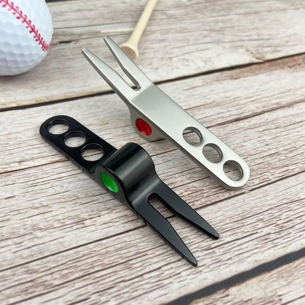 Golf Divot Pitch Repairer Tool Golf Fork Prongs Per Mettere Green Pitch Lawn Maintenance/Groove Clean/Mark Ball Training Aids