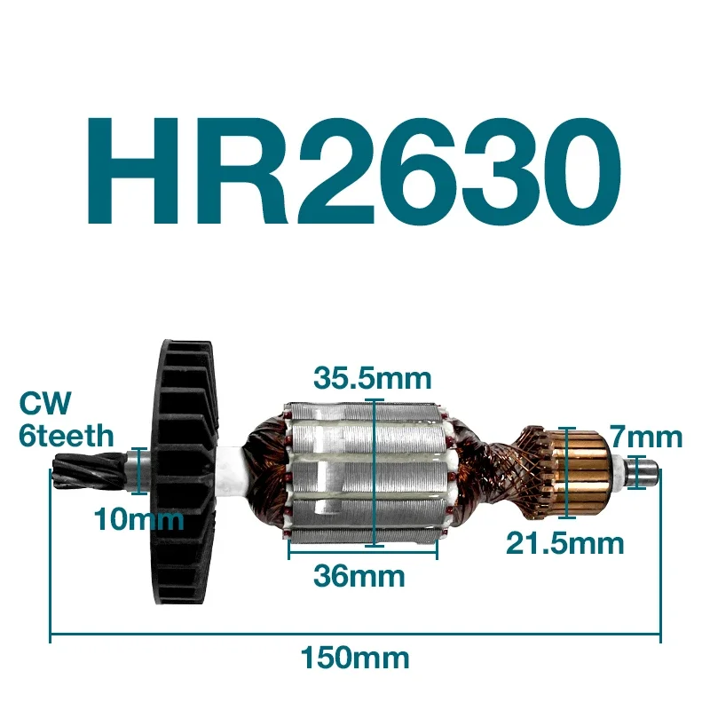 Ac220-240V Rotore Dell'Armatura Per Makita Hr2630 Martello Utensili Elettrici Armatura Rotore Accessori Di Ancoraggio Sostituzione