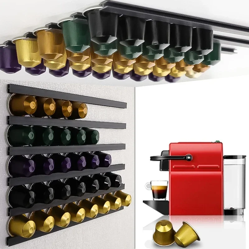 Portacapsule Universale Fai-Da-Te, Organizer Per Capsule Nespresso Vertuo, 6 Pz/Set Cafe Pods Storage Per Dolce Gusto Con Adesivo