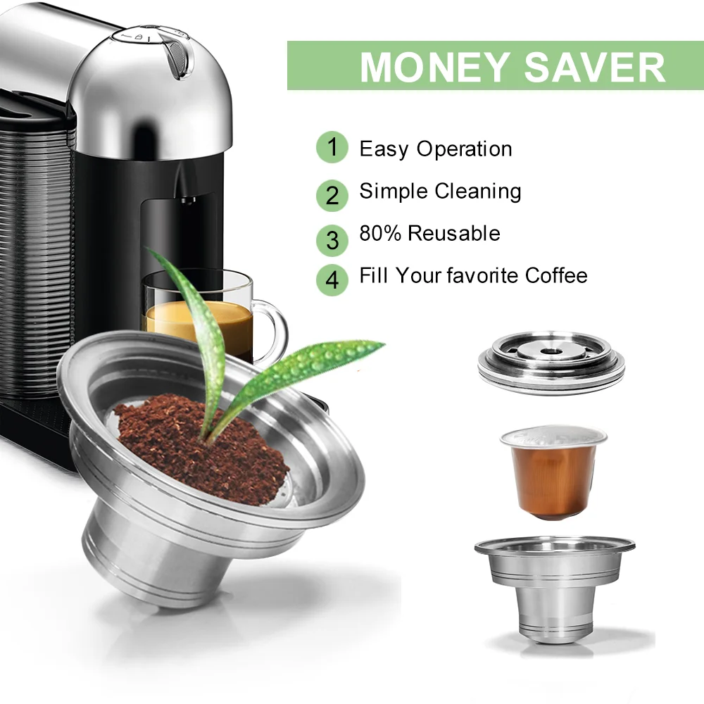 Adattatore Per Caffè Riutilizzabile Per Capsule Originali Nespresso Per Cialde Di Caffè Vertuoline Converti Nespresso Vertuo Holder Sostituzione