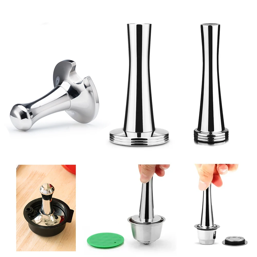 304 In Acciaio Inox Coffee Pod Tamper Caffè In Polvere Martello Pressione Per Dolce Gusto Vertuo Nespresso Tassimo Filtri Portatili