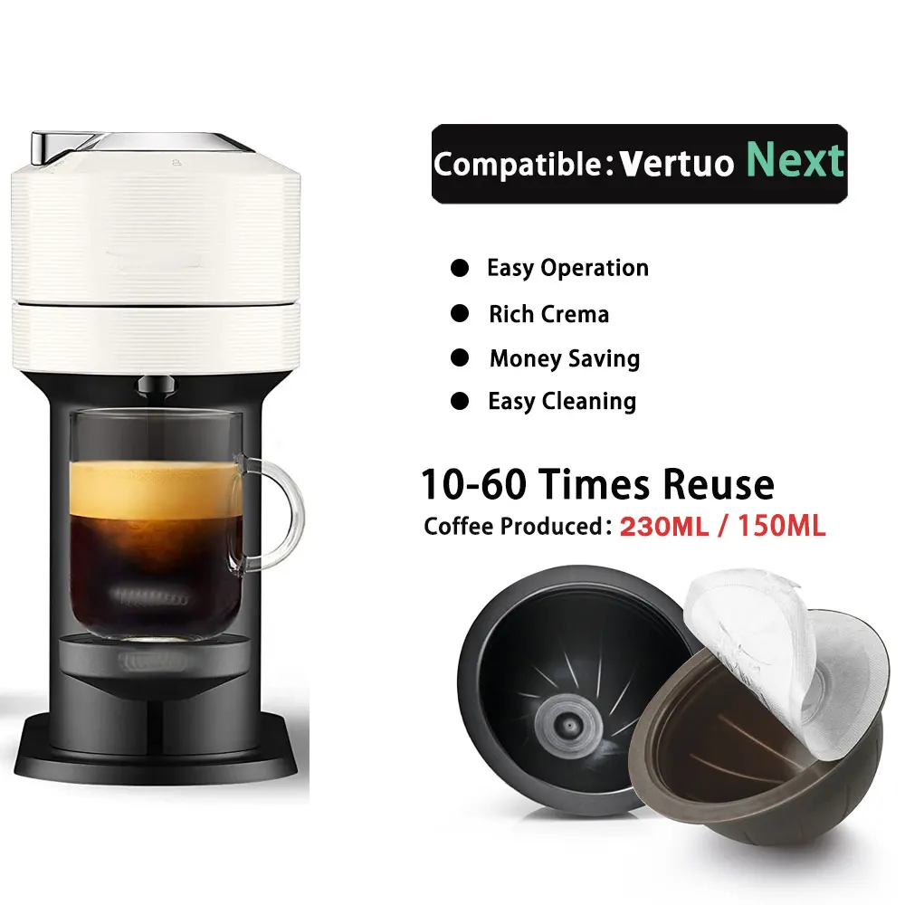 Capsula Di Caffè Riutilizzabile Per Vertuo Next Env150 Vertuoline Plus Cialde Riutilizzabili Pp Di Buona Qualità