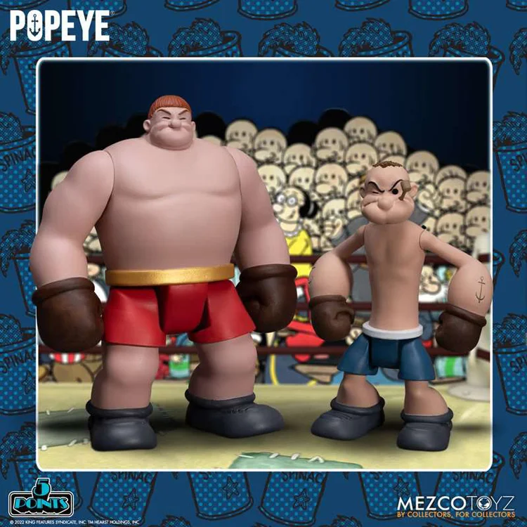 Anello Da Boxe Originale Mezco Da 3.75 Pollici Oxheart Popeye The Sailor Man Popeye Action Figure Collection Model Doll Toy Kids