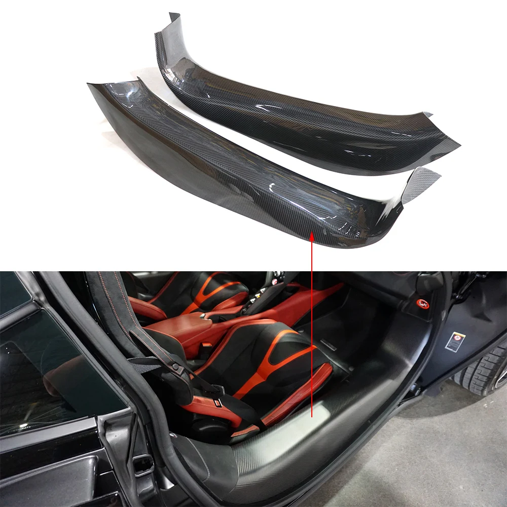 Per Mclaren 720S 17-19 Vera Fibra Di Carbonio Benvenuto Pedal Door Sills Custom Lucido Nero Opaco Car Door Trim 720S Accessori Coupé