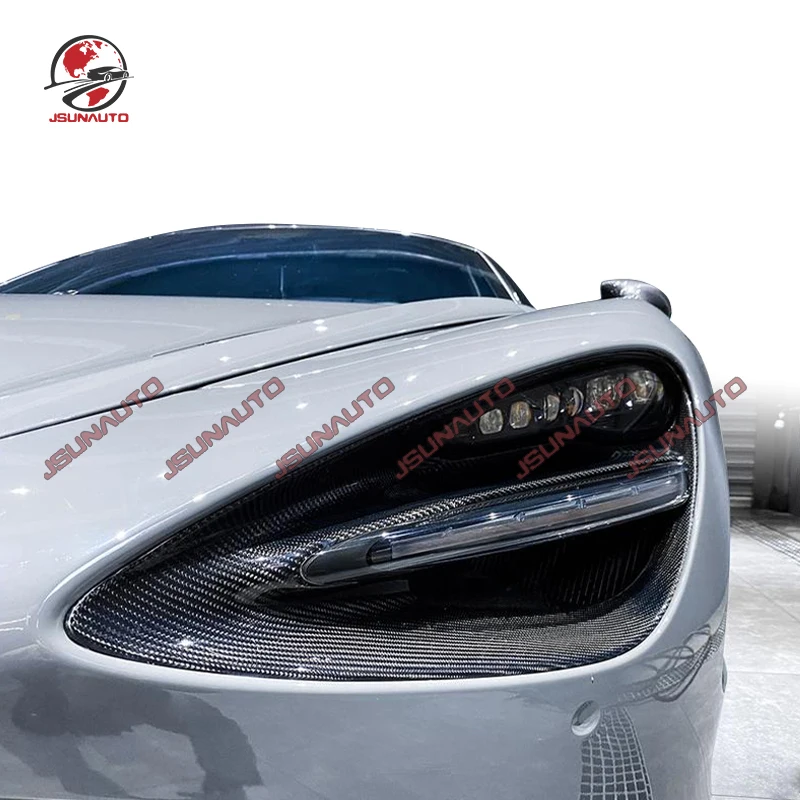 For 720S Carbon Fiber Front Bumper Headlight Cover Oem Style Dry Carbon Light Eye Housing Front Lampshade For 720S Coupe