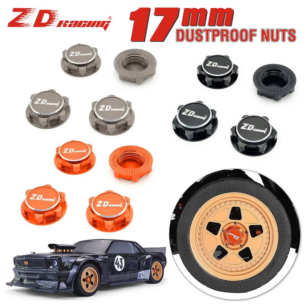 4 Pezzi Zd Racing Ex07 Dadi Esagonali 17Mm Antipolvere Per 1/8 1/7 Traxxas X-Maxx Summit E-Revo Buggy Rc Truck