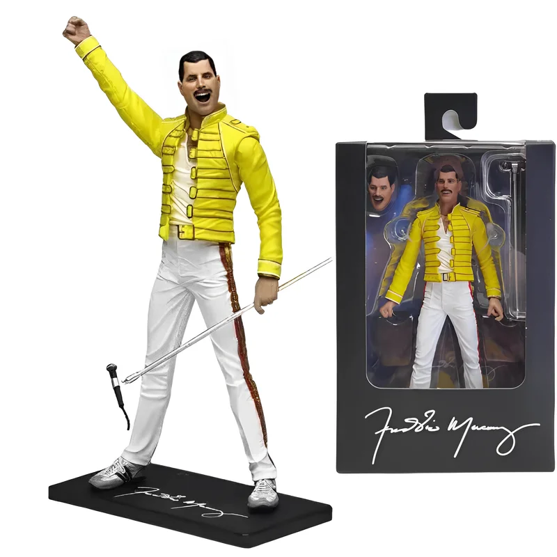 In Magazzino Queen Freddy Mercury Action Figure Live At Wembley Stadium Figurnies Model Toy Regalo Di Compleanno