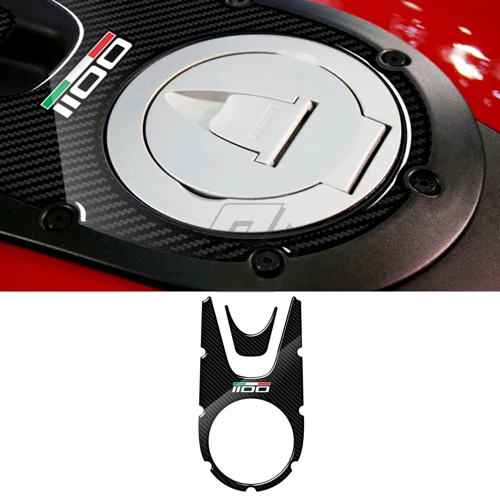 Per Ducati Monster 1100 Evo 2008-2014 Protezione Della Copertura Del Serbatoio Della Parte Superiore Del Motociclo 3D Resin Carbon-Look