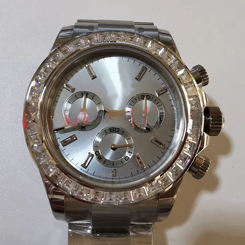 Cassa Dell'Orologio In Acciaio 904L, Lunetta Moissanite, Quadrante, Bracciale, Set Manuale, Movimento 4130 Per Daytona 116506-0002, Parti Dell'Orologi