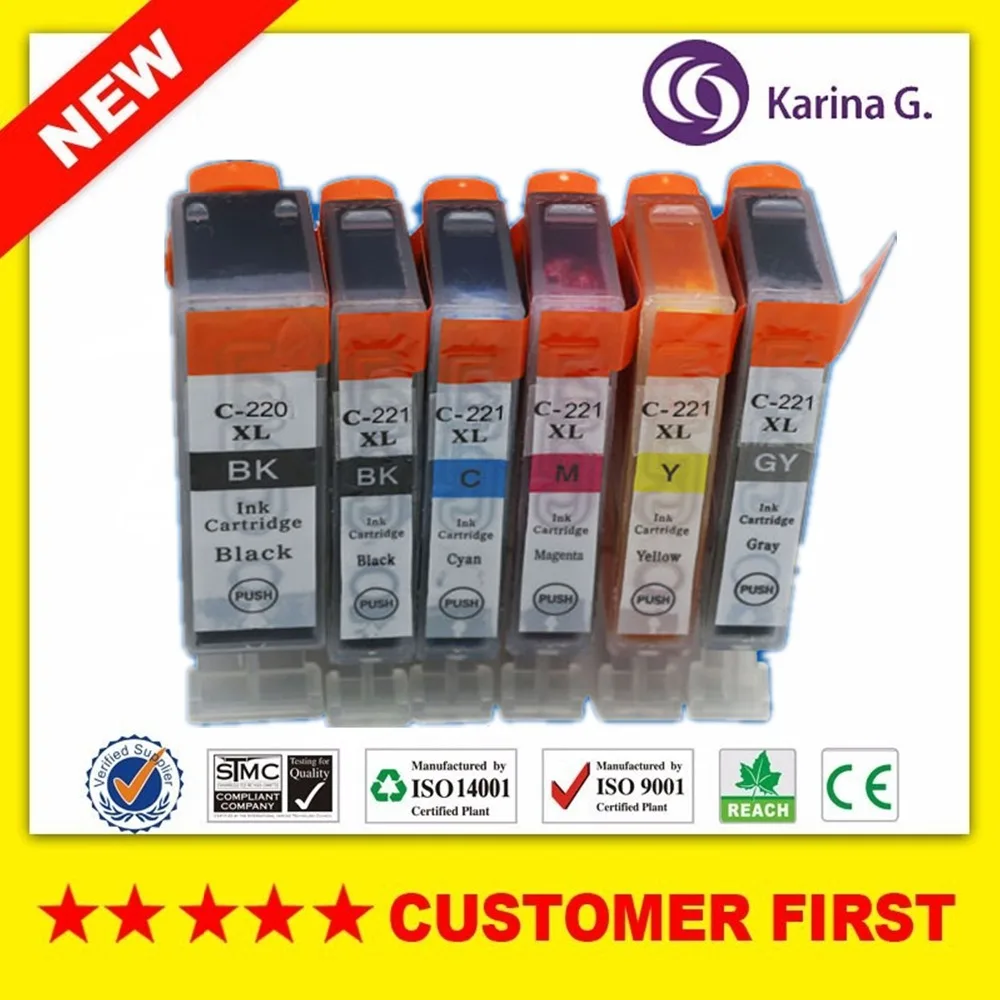 Per Pgi220 Cli221 Pgi-220 Cartucce D'Inchiostro Compatibili Per Canon Pixma Ip 3600/3680//4600/4680 Mp 540/545/620/630/638 Con Grigio
