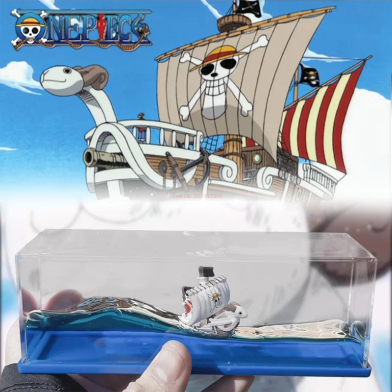 Floating Merry Bottle One Piece Thousand Sunny Barco Fluid Drift Bottle 3D Ship In Bottle Go Merry Boat Home Decor Regalo Per Bambini