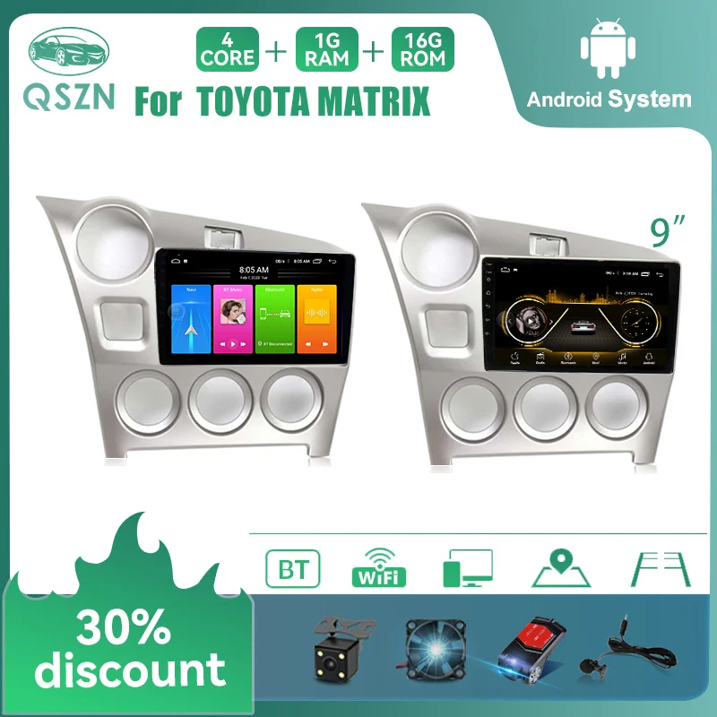 Android 12 Per Toyota Matrix 2 E140 2009-2014 Per Toyota Corolla Matrix E140 2003-2008 Navigazione Multimediale Tv Video Autoradio