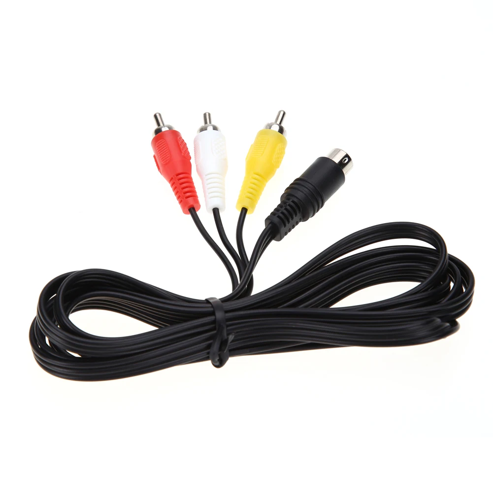 Cavo Audio-Video Rca Sostitutivo 3Rca 1.8 M Cavo Av Audio Video Nichelato A 9 Pin Per Sega Genesis 2/3