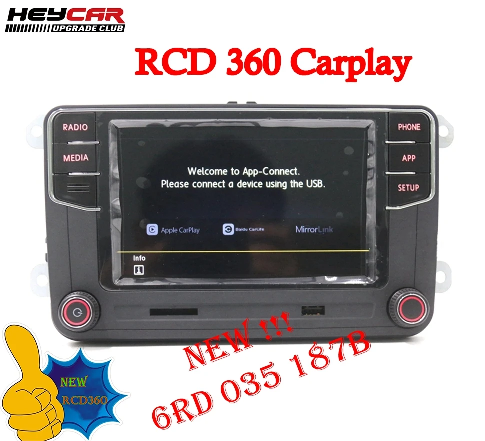 Rcd330 Rcd360 Carplay 187B Mib Radio Per Vw Golf 5 6 Jetta Mk5 Mk6 Cc Tiguan Passat B6 B7 Cc Polo Touran 6Rd035187B