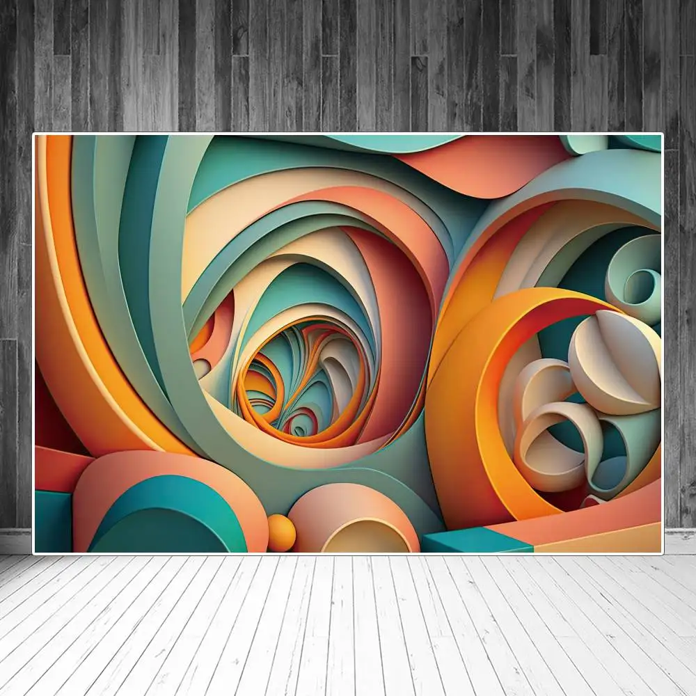 Fondali Con Motivo Geometrico Solido Decorazione Fotografica Linea Vorticica Personalizzato Baby Home Photobooth Photo Background Puntelli Da Studio